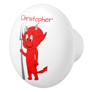 Red Devil Design Personalised Ceramic Knob