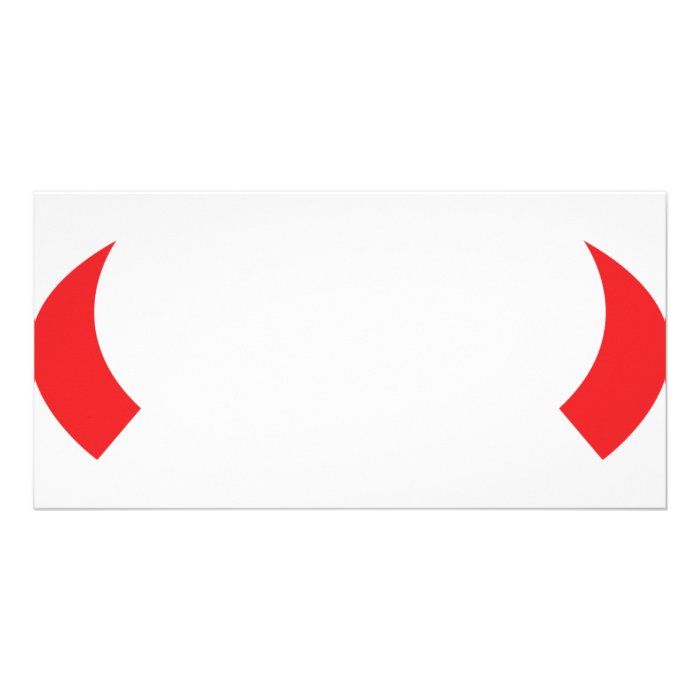 red devil horns icon photo card template