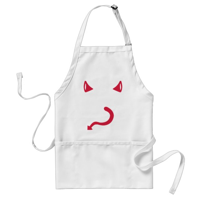 Red devil horns tail adult apron (Front)