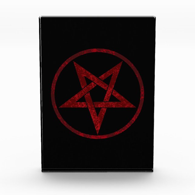 Red Devil Pentagram Acrylic Award (Front)