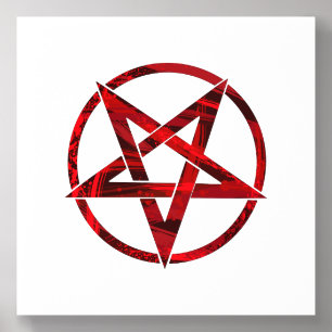 Red Devil Pentagram Acrylic Photo Tile