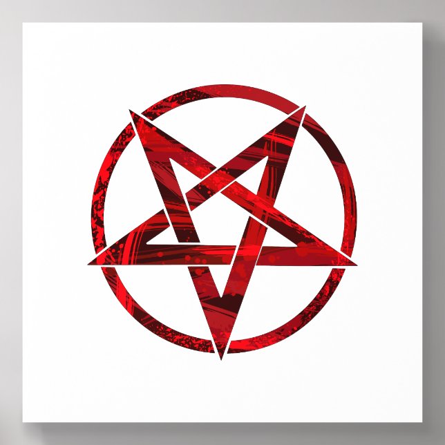Red Devil Pentagram Acrylic Photo Tile (Front Set)