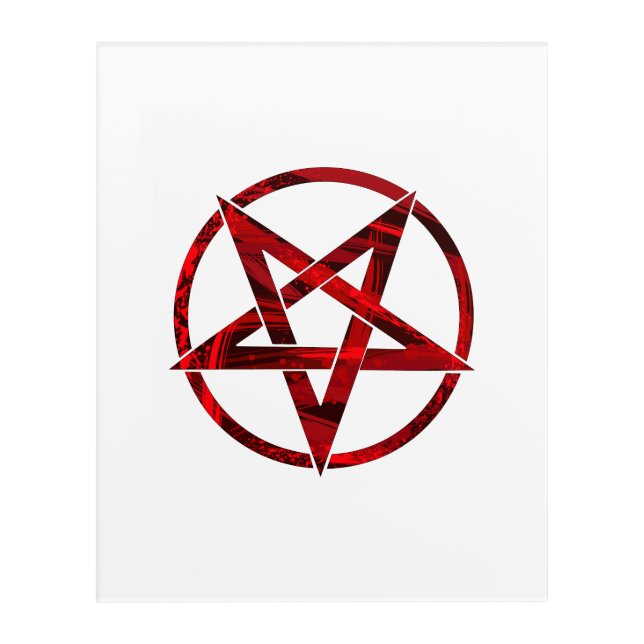 Red Devil Pentagram Acrylic Print (Front)