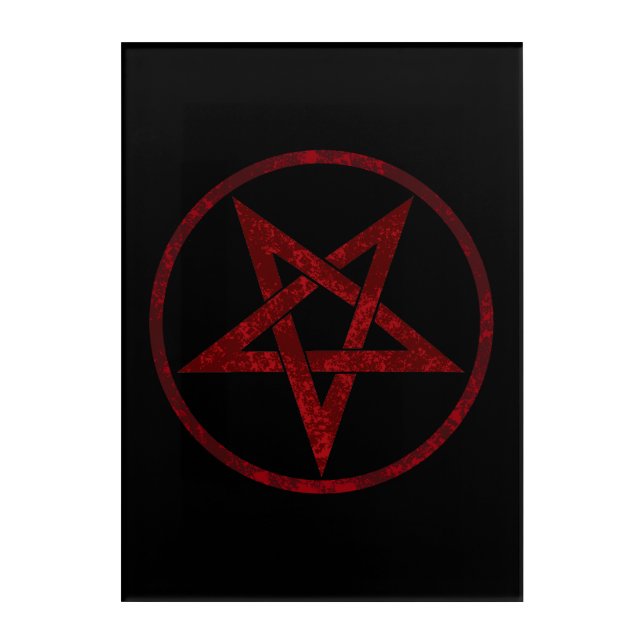 Red Devil Pentagram Acrylic Print (Front)