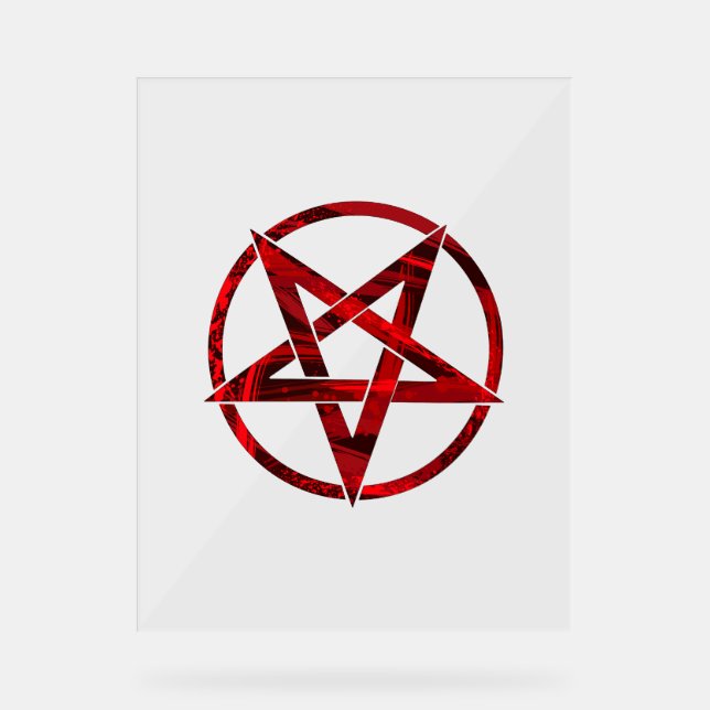 Red Devil Pentagram Acrylic Sign (Front)