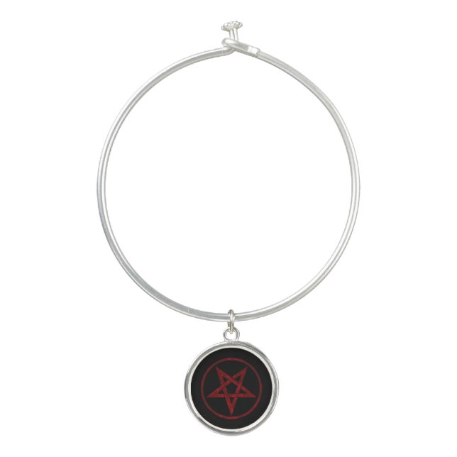 Red Devil Pentagram Bangle Bracelet (Front)
