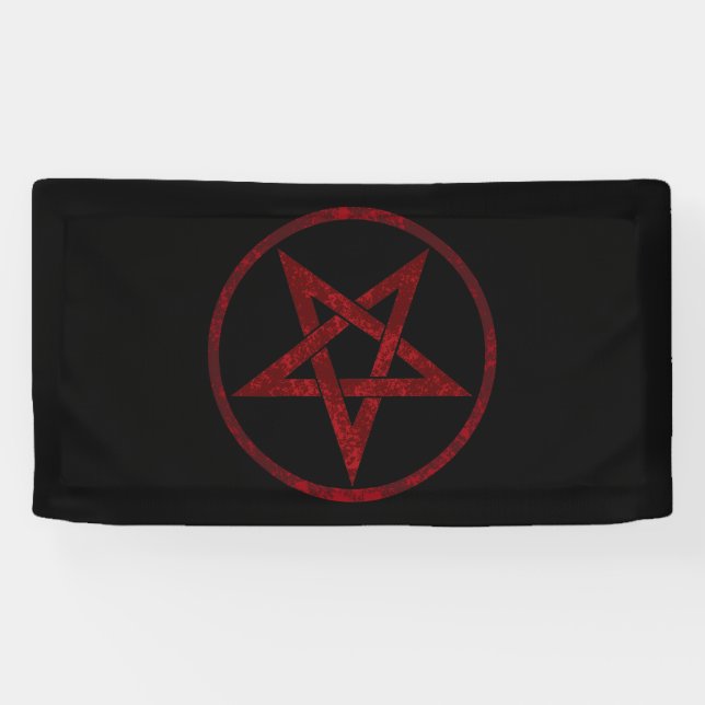 Red Devil Pentagram Banner (Horizontal)
