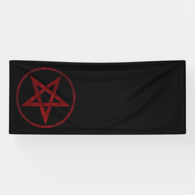 Red Devil Pentagram Banner (Horizontal)