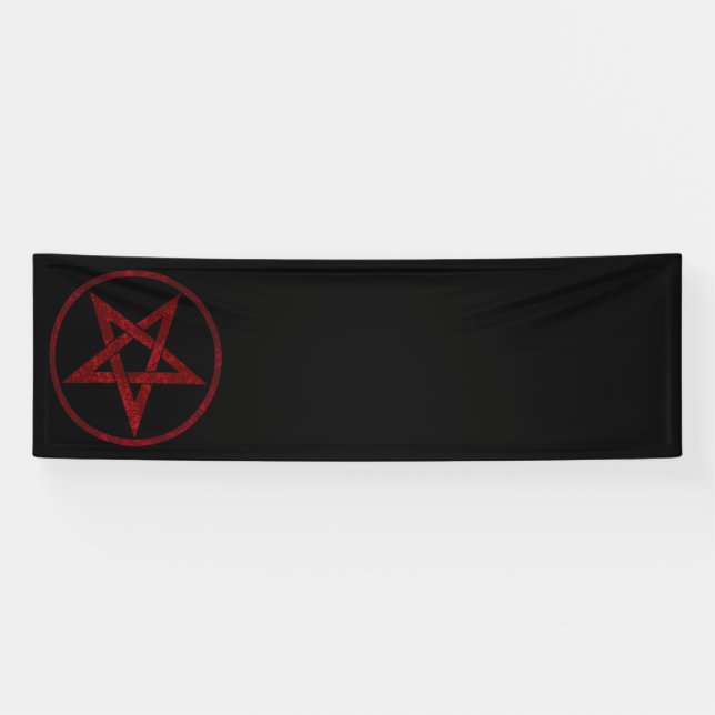 Red Devil Pentagram Banner (Horizontal)
