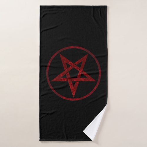 Red Devil Pentagram Bath Towel