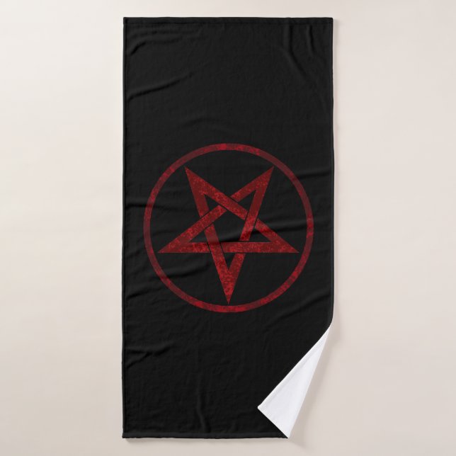 Red Devil Pentagram Bath Towel (Bath Towel)