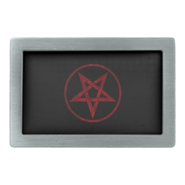 Red Devil Pentagram Belt Buckle (Front)