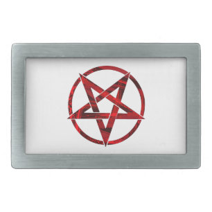 Red Devil Pentagram Belt Buckle