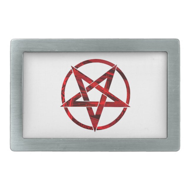 Red Devil Pentagram Belt Buckle (Front)