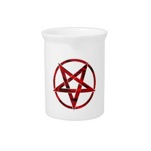 Red Devil Pentagram Beverage Pitcher