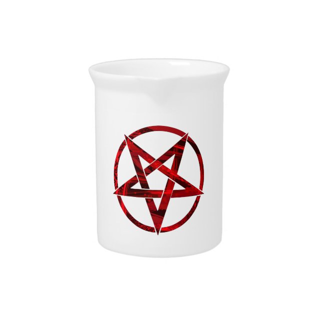 Red Devil Pentagram Beverage Pitcher (Front)