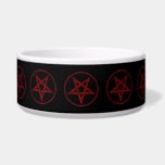 Red Devil Pentagram Bowl<br><div class="desc">Red, inverted, textured pentagram in circle, on black background. Occult symbol. 666</div>