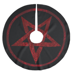 Red Devil Pentagram Brushed Polyester Tree Skirt