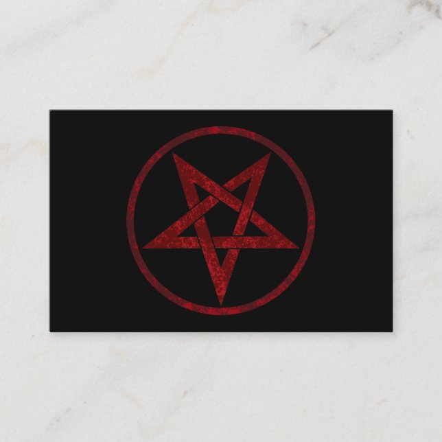 Red Devil Pentagram Business Card (Front)