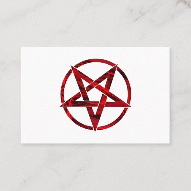 Red Devil Pentagram Business Card (Front)