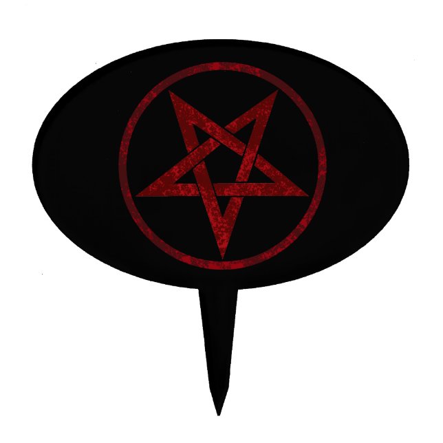 Red Devil Pentagram Cake Topper (Front)