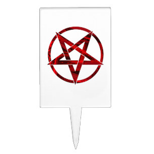 Red Devil Pentagram Cake Topper