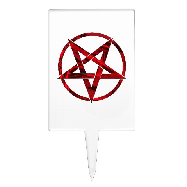 Red Devil Pentagram Cake Topper (Front)