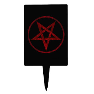 Red Devil Pentagram Cake Topper