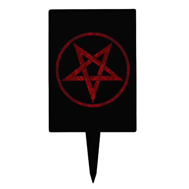 Red Devil Pentagram Cake Topper (Front)