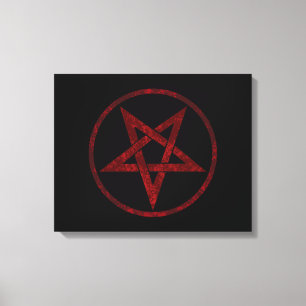Red Devil Pentagram Canvas Print