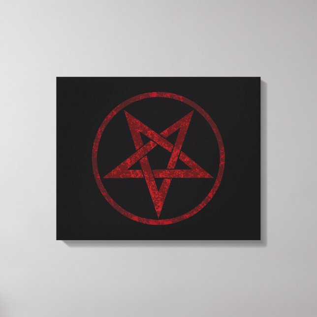 Red Devil Pentagram Canvas Print (Front)