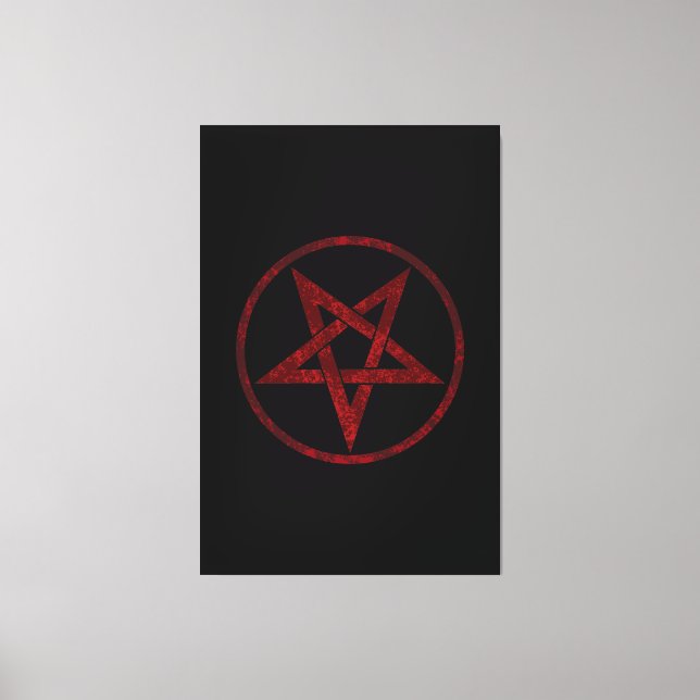 Red Devil Pentagram Canvas Print (Front)