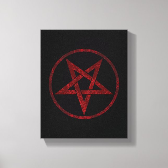 Red Devil Pentagram Canvas Print (Front)