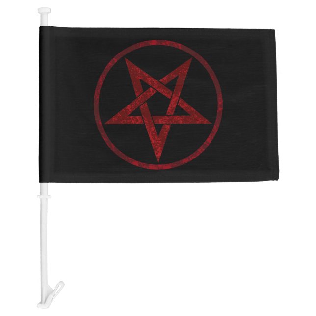 Red Devil Pentagram Car Flag (Front)