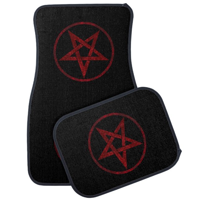Red Devil Pentagram Car Floor Mat (Set)