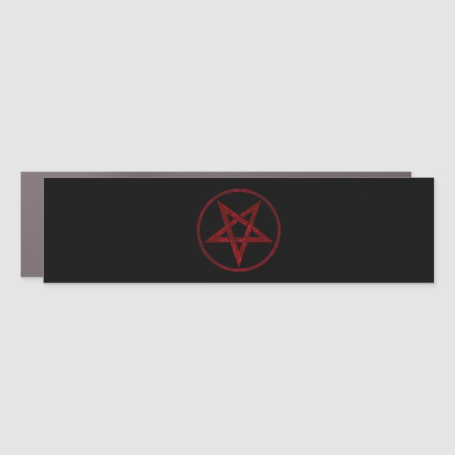 Red Devil Pentagram Car Magnet (Front)