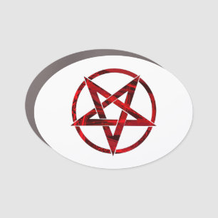 Red Devil Pentagram Car Magnet