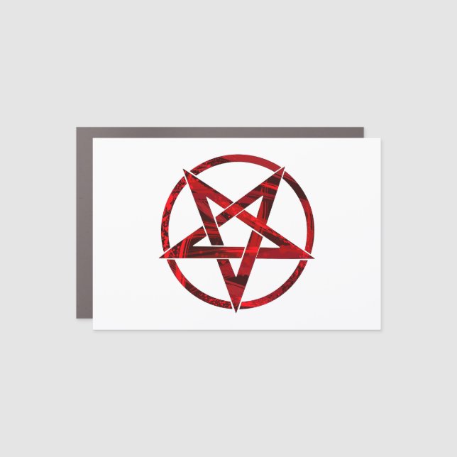Red Devil Pentagram Car Magnet (Front)