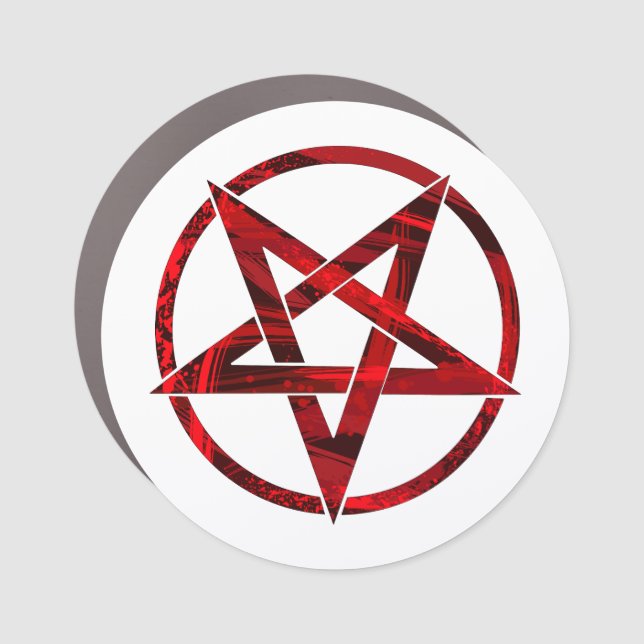 Red Devil Pentagram Car Magnet (Front)