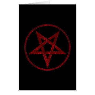 Red Devil Pentagram Card
