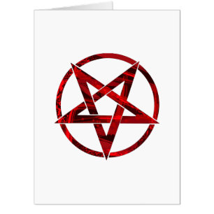 Red Devil Pentagram Card