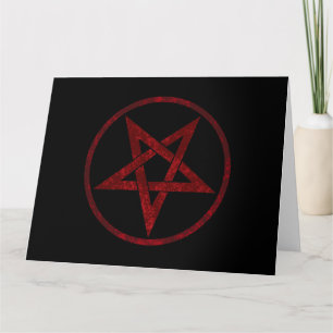 Red Devil Pentagram Card