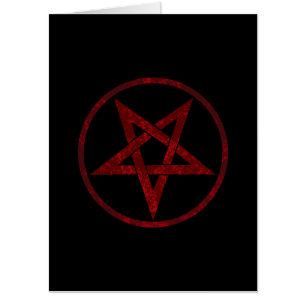 Red Devil Pentagram Card
