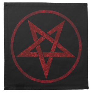 Red Devil Pentagram Cloth Napkin