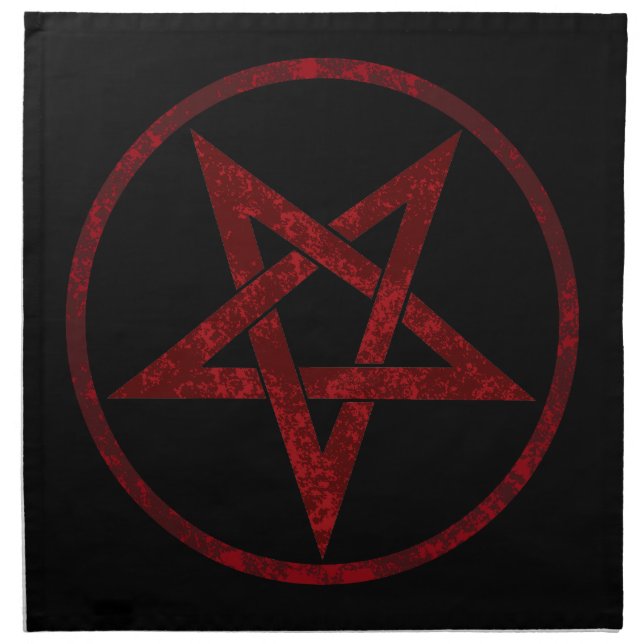 Red Devil Pentagram Cloth Napkin (Front)