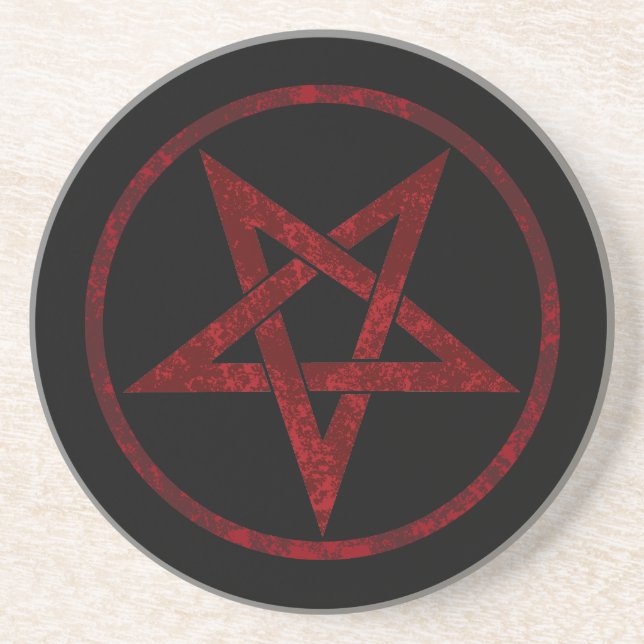 Red Devil Pentagram Coaster (Front)