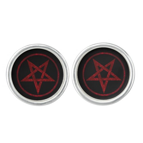 Red Devil Pentagram Cufflinks