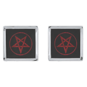 Red Devil Pentagram Cufflinks