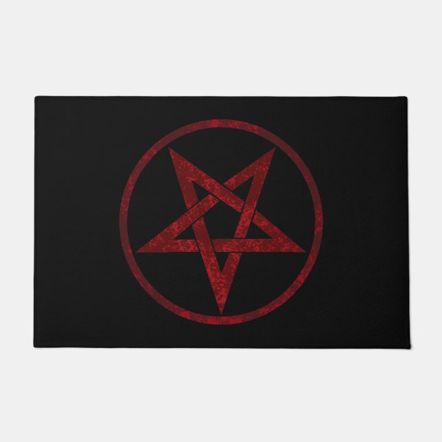 Red Devil Pentagram Doormat (Front)