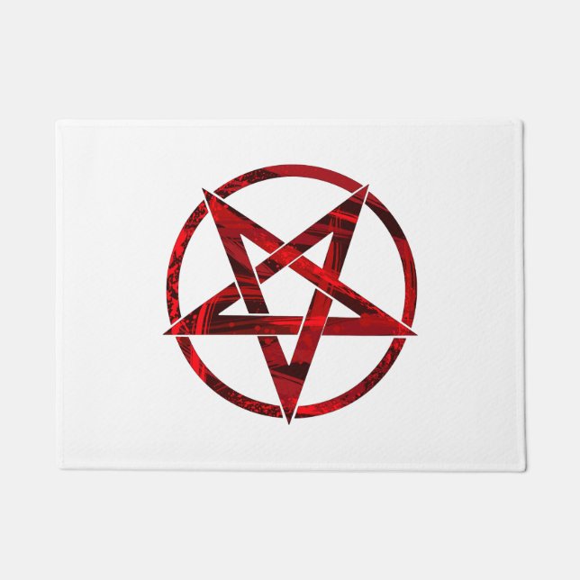 Red Devil Pentagram Doormat (Front)
